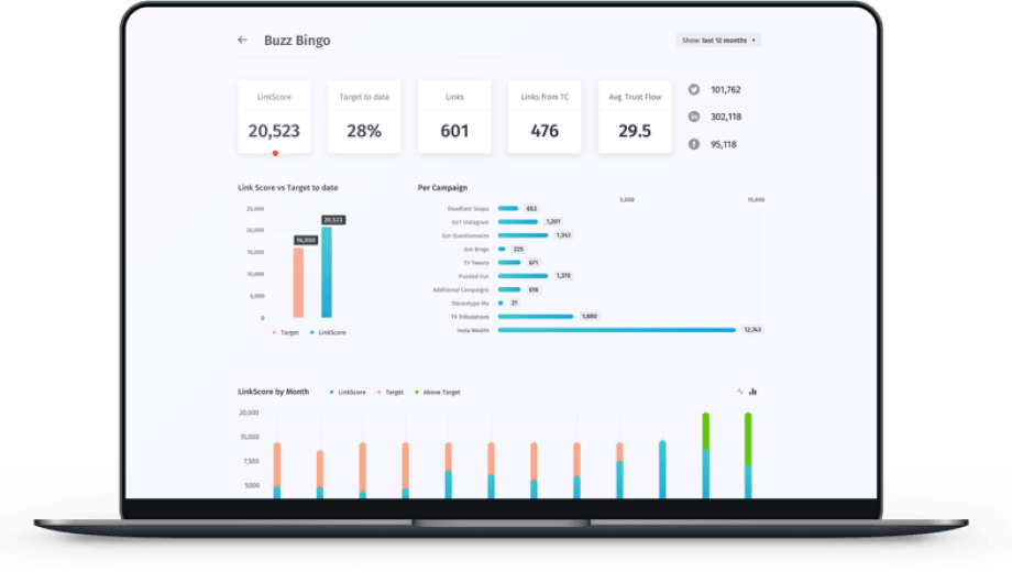 linkscore tool on a laptop